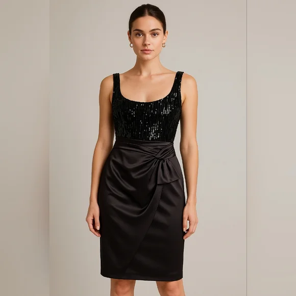 NWT! David Meister Black Sequin Dress